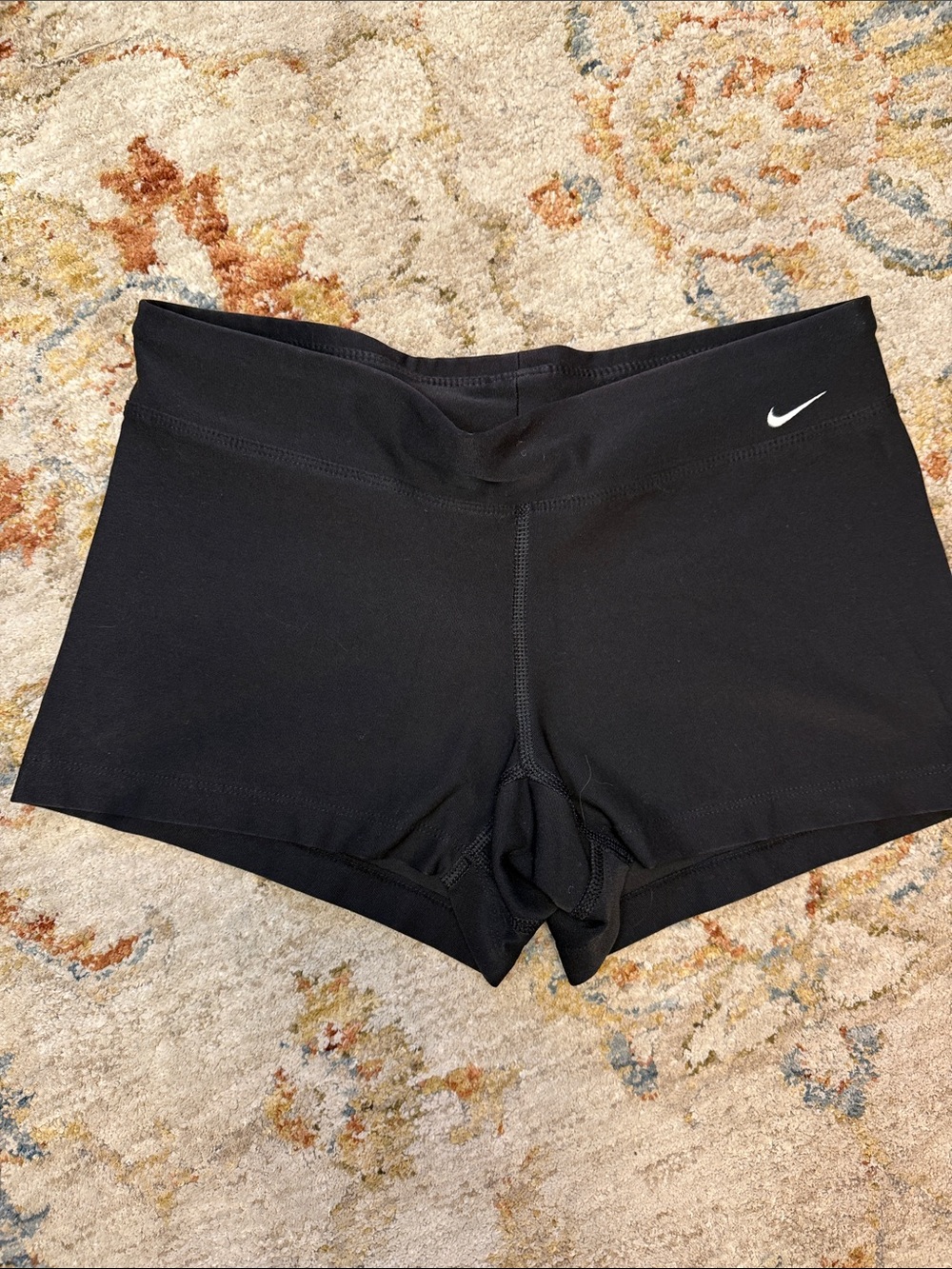 Nike Black Women's Bike Shorts with White Swoosh
